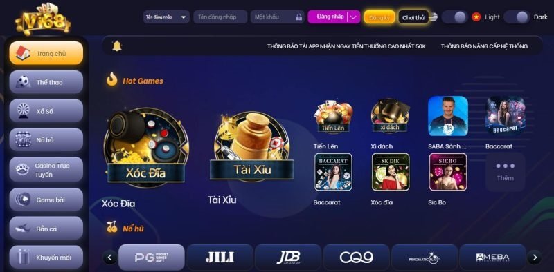 nhà cái Vi68 không ngừng được yêu thích bởi game bài