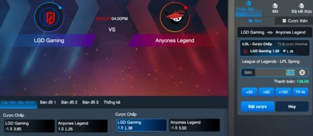 Cược chấp thường được áp dụng cho từng vòng/ trận đấu phụ thuộc vào game Cược chấp thường được áp dụng cho từng vòng/ trận đấu phụ thuộc vào game