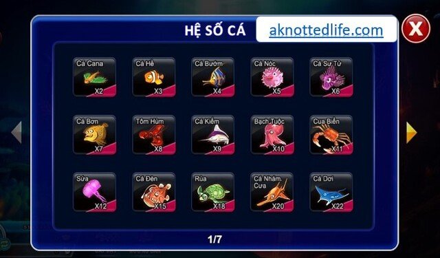 Tùy thuộc vào kích thước và từng loại cá mà có số xu khác nhau Tùy thuộc vào kích thước và từng loại cá mà có số xu khác nhau