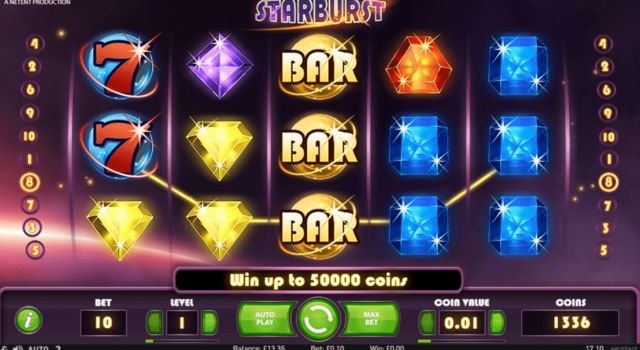 Starburst là trò chơi slot game được phát hành bởi NetEnt